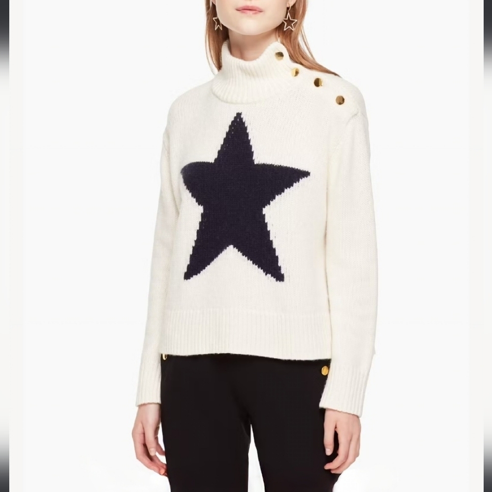 Kate Spade Star Turtleneck Sweater Size Large